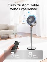 Dreo 20 dB Standing Fan 35-40 in Height 8 Speeds 3 Modes Remote DC Motor view 6