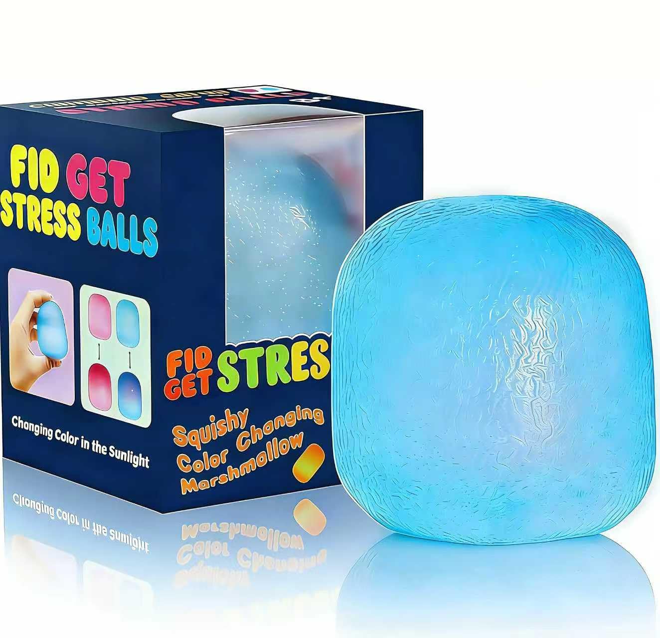 Fidget Toys Stress Balls for Kids & Adults - Changes Color in The Sun - Malt Sugar Squishy Fidget Toys - Slow Rise Gel Ball - Stretchy Squeeze Stress Relief Balls for Anxiety