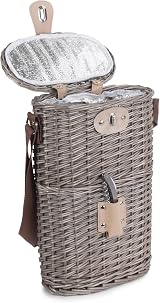 Red Hamper Insulated Bottle Carrier 2 Bottle Willow Cooler with Strap view 7