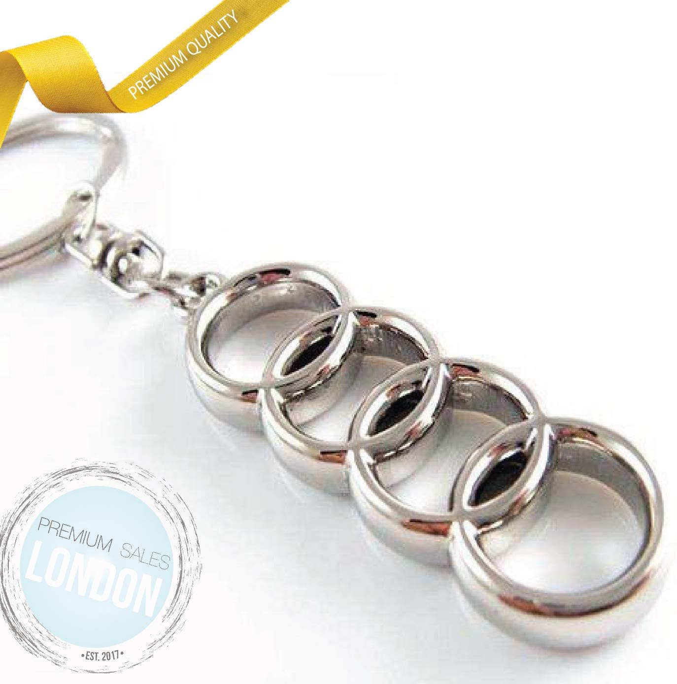 3D Metal Chrome for Audi Keyring …