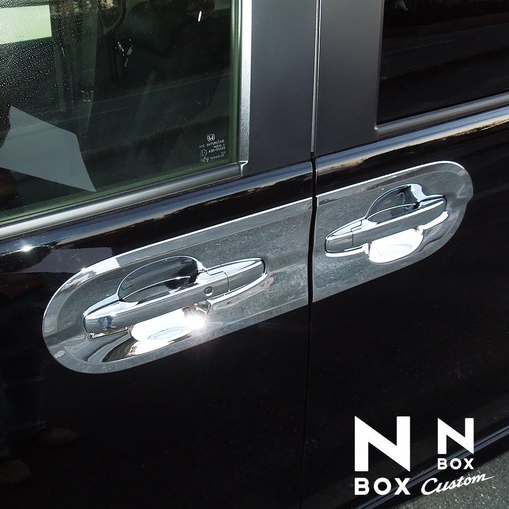 Amazon Nbox専用パーツ N Box Nbox カスタム Jf3 Jf4 ドアハンドルプロテクター ドアノブカバー 8p シルバー ドアガード メッキパーツ 車 バイク 車 バイク