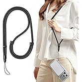 saxsion Adjustable Long Phone Lanyard for Crossbody & Neck Carry, 360° Swivel Anti-Tangle Strap