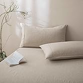 Talasily 100% French Linen Pillow Case Queen Size Set of 2,Oeko-TEX Certified Stone Washed Flax Pillow Shams with Envelope Closure - Breathable & Cooling for Hot Sleepers（Natural Linen,20''x30''）