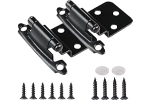 KIW 3/8 Inch Inset Cabinet Hinges Black Matte Soft Close Face Frame Self Closing Cabinet Hinges for Kitchen Cabinets Doors,Cupboard,Home,Bathroom,Pantry,Laundry,RV,Closets Hinge Hardware