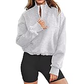LEEDYA Womens Long Sleeve Half Zip Sweatshirts Oversized Casual Pullover Tops Fall Fashion Outfits 2025 Y2k Clothes