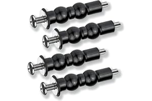 WANGENBRO Toilet Seat Screws Replacement Kit - Universal Compatibility with TOTO, American Standard, Kohler & More - Top Mount Hinges, Expanding Rubber Toilet Seat Bolts with Stainless Steel Hardware - 4 Pack