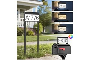 LumiZen Upgraded Solar Address Sign, House Numbers for Outside Double Side, 12-Color Modes Lighting Address Plaque Outdoor Waterproof, Illuminated LED Address Numbers with Stakes for Yard Home Mailbox