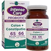 Vital Planet - Intense Care Colon &amp; Constipation Probiotics, Prebiotics, Postbiotics, Parabiotics, 4-in-1 Refrigerated Supplement for Adults, 65 Billion CFU, 66 Strains, Digestive and Immune, 30 ct