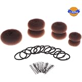 3-teiliges Nylon-Dutt-Donut Set (1 Groß, 2 Klein) – Mit Knopfverschluss, Einfach Für Haarknoten & Styling