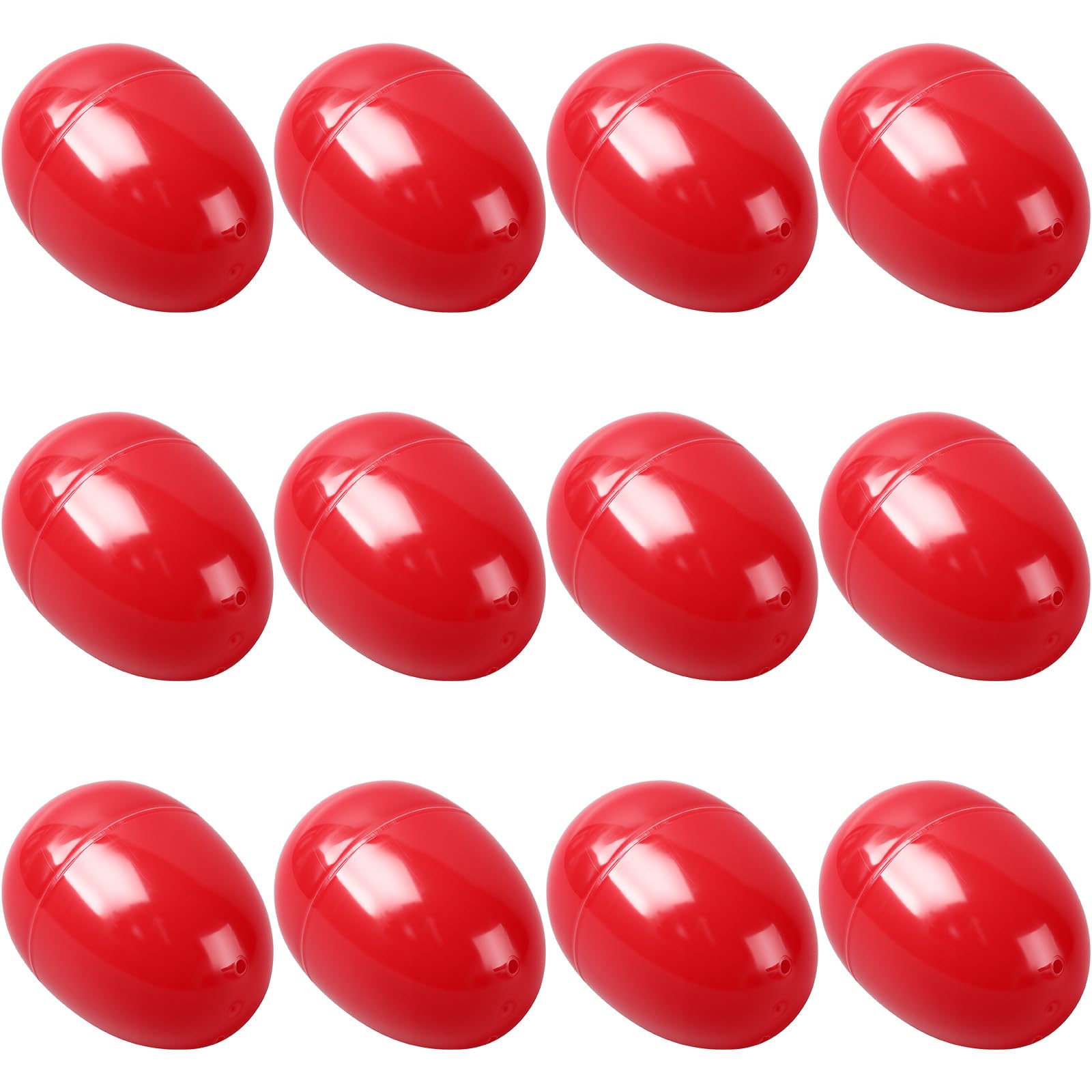 yptniginu Easter Eggs 2.4” - Red Fillable Easter Eggs - 12 Pcs Easter Basket Stuffers - Red Eggs Bowl and Vase Filler Faux for DIY Spring and Easter Decorations (Red)