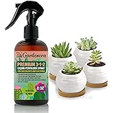 Gardenera Professional Succulent Spray Fertilizer Mist for Home Gardening | 3-1-2 Gentle Blend Mist for Healthy Leaves & Growth | Essential Nutrients for Succulent and Cacti - 8oz