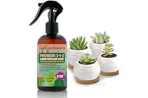 Gardenera Professional Succulent Spray Fertilizer Mist for Home Gardening | 3-1-2 Gentle Blend Mist for Healthy Leaves & Growth | Essential Nutrients for Succulent and Cacti - 8oz