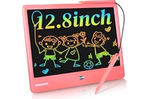 NEWNAIVETE LCD Writing Tablet, 12.8 Inch Drawing Doodle Board for Kids, Reusable Toddlers Drawing Pads with One Click Delete, Content Locked, Long Life Battery, Learning Gifts for Age 3~8 Year Old Girls Boys
