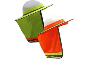 WOLF INDUSTRIAL PRODUCTS Wolf High-Visibility Orange Reflective Full-Brim Hard Hat Mesh Sun Visor Neck Shade