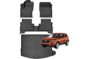 Jenofa-for Ford Escape 2013-2019 Floor Mats Cargo Liner All Weather Floor Mats Car Mat for Escape Full Set Automotive Floor Liners for Escape Accessories Black