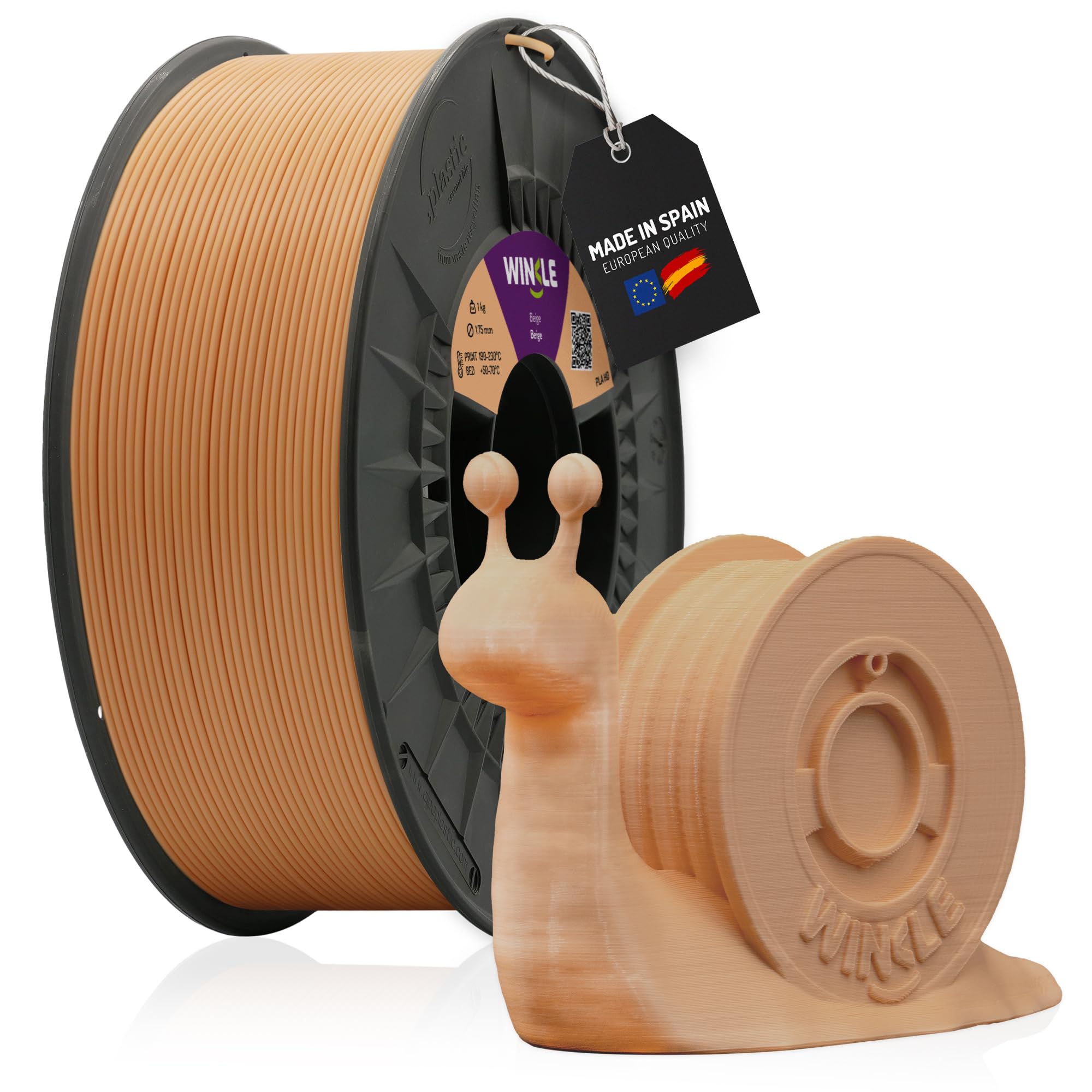 Winkle PLA Filament | PLA 1.75 mm | Printing Filament | 3D Printer | 3D Filament | Skin Brown Colour | 1000 g Spool