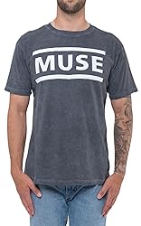 Muse T Shirt Band Logo Official Mens Dye Wash Black