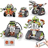 OUTOGO STEM Robot Building Kit with Remote Control for Boys Age 6-13, Coding Robotic Technic Toys Birthday Gifts for Kids, 5 in 1 Science Kit Robotic Models with 539 Pieces