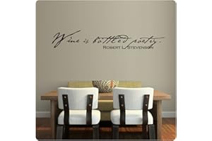 WALLPRESSIONS Wine is Bottled Poetry - Robert L Stevenson Wall Decal Sticker Art Mural Home Décor