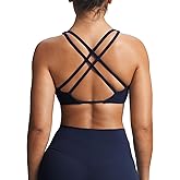 Aoxjox Women's Workout Sienna Crossback Sports Bras Fitness Low Impact Bra Yoga Crop Tank