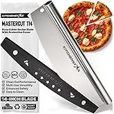 KitchenStar 14-Inch Pizza Cutter Rocker Blade - Sharp Stainless Steel Slicer Knife, Protective Cover, Dishwasher Safe, Large 