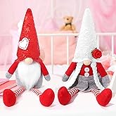BINSUNS 2 Pack Valentines Day Gnomes Plush, Valentines Decorations for Home Mr. and Mrs.Tomte Doll Gifts- Valentine Gnomes Elf Standing Dwarf for Shelve