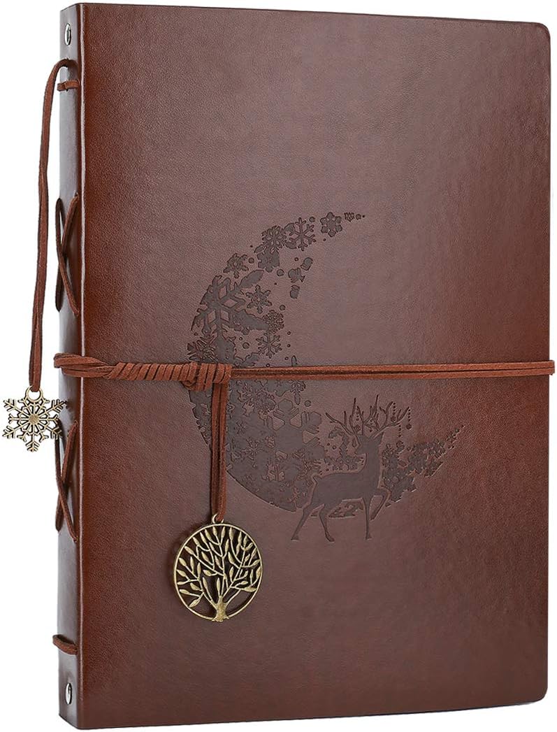 AIOR Photo Album Scrapbook, Vintage Leather Scrap Book