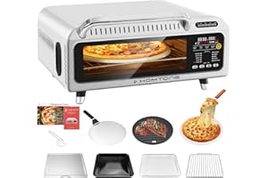 Homtone Electric Pizza Oven - 800°F High-Temperature, 19QT Flip Up & Away Toaster Oven Air Fryer with 18 Preset Functions, 18