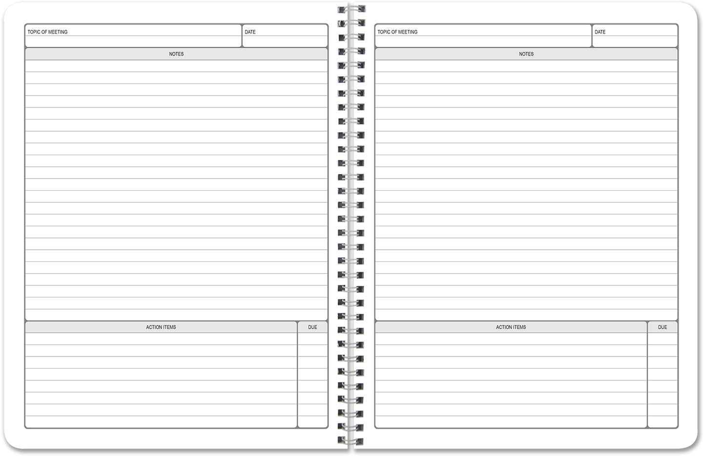BookFactory Meeting Notebook/Business Meeting Book - Black, 120 Pages (Ruled Format), 8.5" x 11", Wire-O Bound (MTG-120-7CW-A-(Meetings-K)) : Office Products