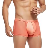 YINYOUYU Mens Sexy Ice Silk Underwear See Through Boxers Super Thin Sheer Trunk Bulge Pouch Boxer Briefs