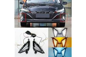 SYON AUTO FITS 2021-2024 Hyundai Elantra 3 Colors LED DRL Daytime Running Light Fog LAMP Replacement KIT