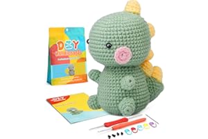UzecPk Beginner Crochet Kit, Crochet Animal Kit with Yarn, Complete Crochet Kit for Adults and Kids Craft with Instruction and Video Tutorials