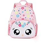 KK CRAFTS Preschool Backpack Toddler Neoprene Animal Schoolbag Lunch backpack for Kids Boys Girls(Floral Owl)