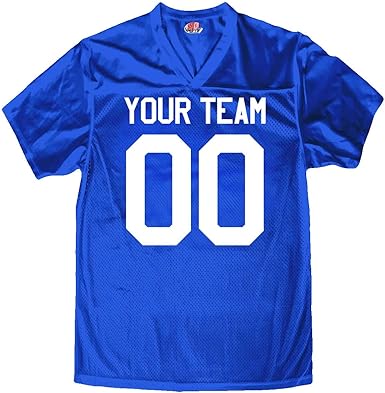 Amazon.com: Custom Football Fan Jersey Royal Blue Mesh Personalized