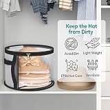 Ynnhik Hat Storage Box Foldable Transparent Organizer Scarves Gloves Zipper view 2