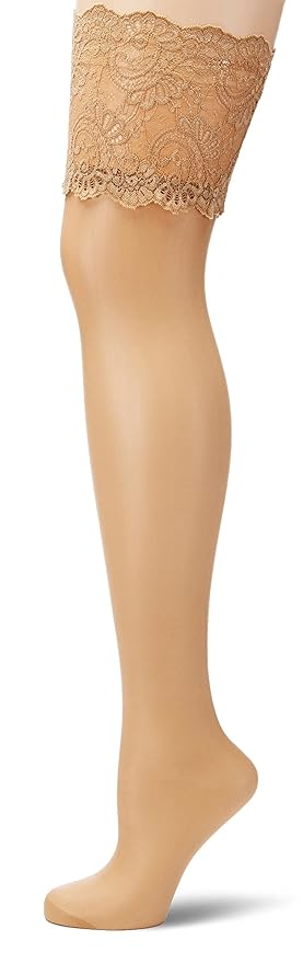 KUNERT Damen Glanz Fein Halterlose Strümpfe Satin Look, 20 DEN
