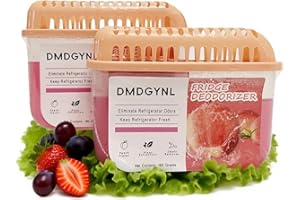 DMDGYNL Fridge Deodorizer, Refrigerator Deodorizer More Effective Than Baking Soda, Natural Gel Refrigerator Odor Eliminator for Refrigerator Freezer and Freezer Compartments (2 Pcs/Peach Flavor)