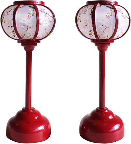 Amazon ひな人形用道具 雪洞 ぼんぼり 醍醐 赤塗 Ledコードレス 18cm ひな道具 おもちゃ