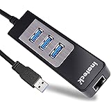 Inateck [4-in-1 3 Ports USB 3.0 Hub and RJ45 10/100/1000 Gigabit Ethernet Hub Converter LAN Wired Network Adapter with a Built-in 1ft USB 3.0 Cable