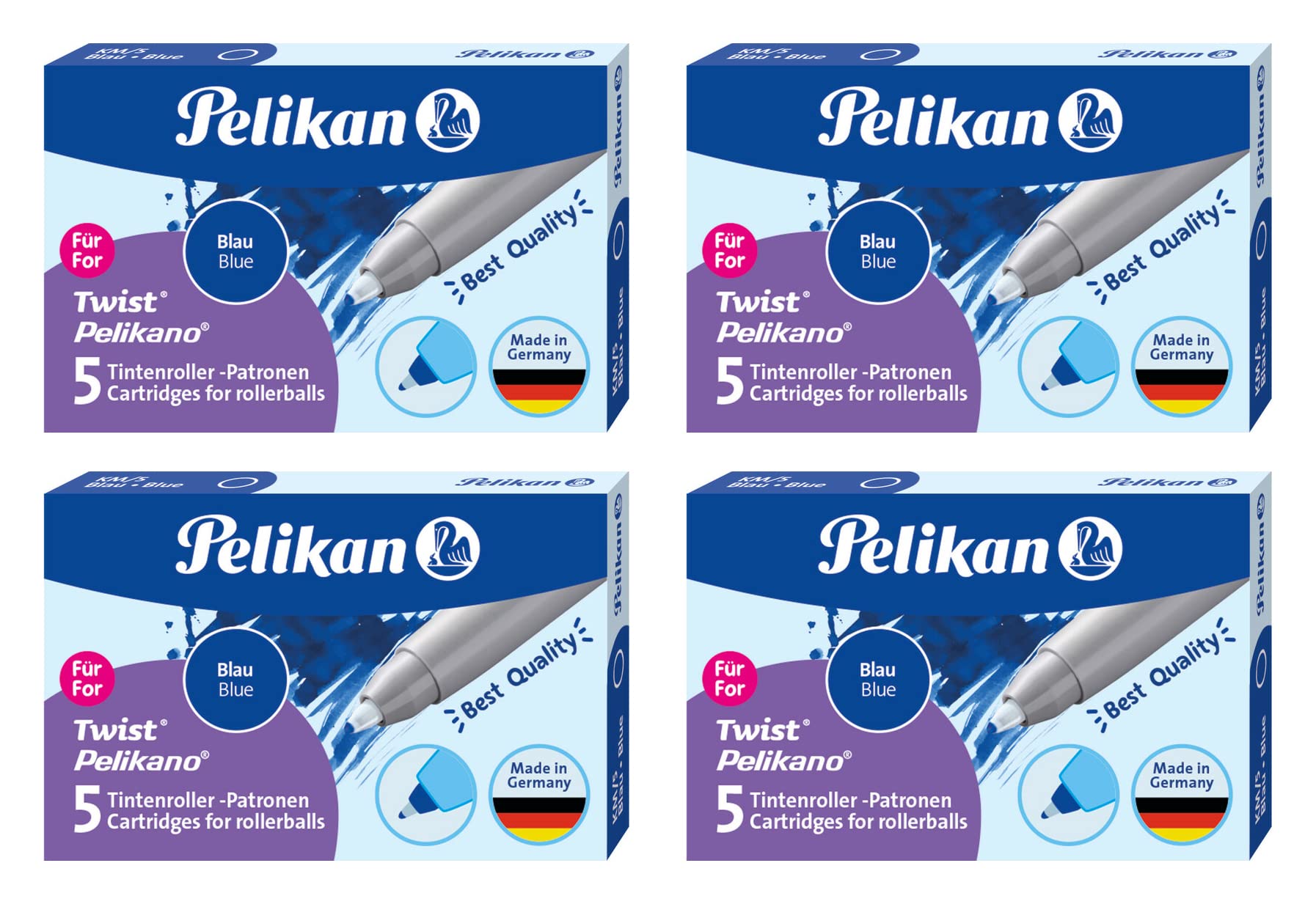 Rollerball cartridge 4, Blue,| 10per Pack