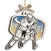 Ice Hockey Christmas Ornament 2025 - Ice Hockey Gifts for Player Coach Team Friend, Sport Ornament for Men Women, Wooden Christmas Ornaments for Tree Decor - Holiday Keepsake & Xmas Gift Exchange Idea