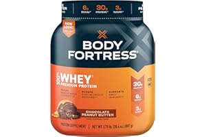 Body Fortress 100% Whey, Premium Protein Powder, Chocolate Peanut Butter, 1.78lbs (Packaging May Vary)