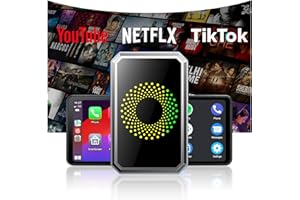 TOGUARDGO 3-in-1 Wireless Carplay Adapter Magic AI Box with Net-Flix YouTube TikTok Upgrade Wired Car Play to Wireless Support USB Drive for iPhone 10+ and Android 13+