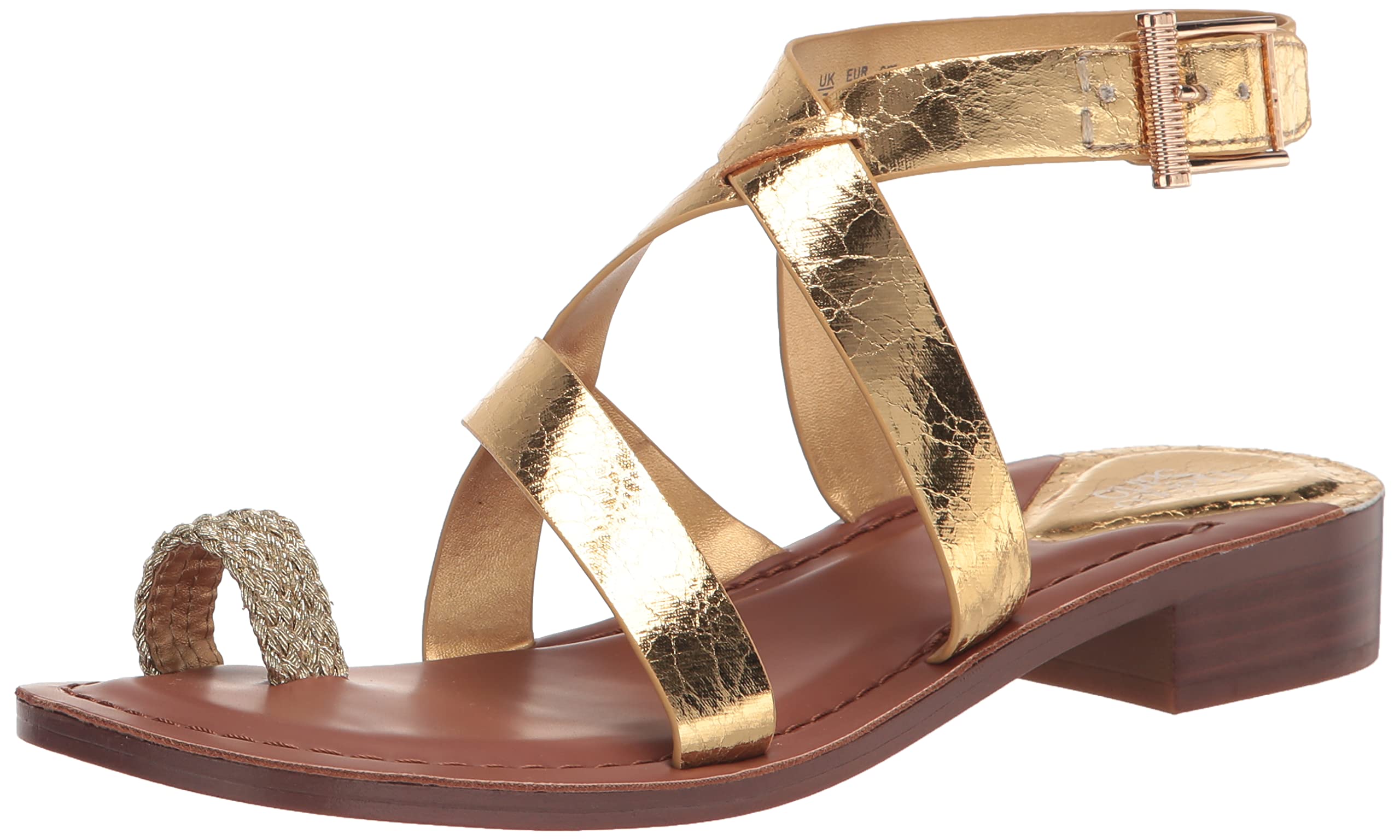 Franco Sarto Womens Ina Strappy Sandal Gold Metallic 9 M
