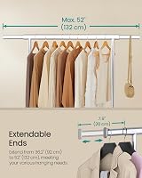 SONGMICS Heavy Duty Clothes Rail on Wheels 100 kg Extendable Rail 92-132 cm view 4