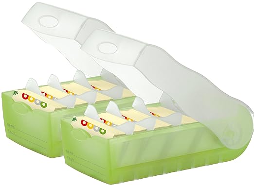 Lernkartei Croco, A8, 100 Karten, grün-transluzent, 2er-Sparpack