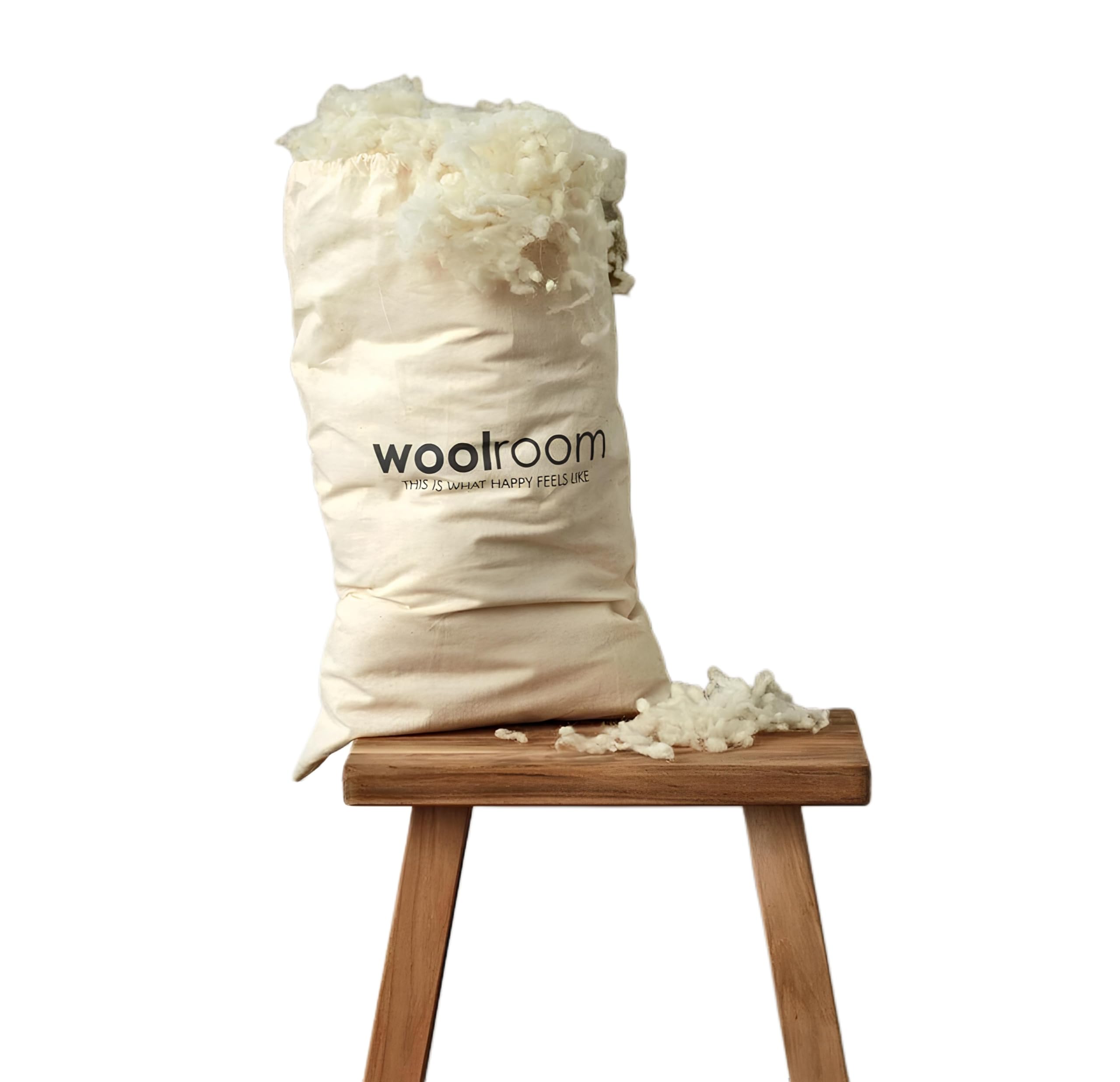WOOLROOM EXTRA WOOL PILLOW STUFFING - Deluxe & Organic Pillows Extra 100% British Woolly Balls Filling (250g) - Adjustable Firmness for Personalised Sleep
