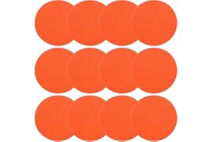PATIKIL 4 Inch Poly Spot Markers, 12Pcs Non Slip Rubber Floor Dots with Storage Bag Flat Agility Cones for Sports Training Ba