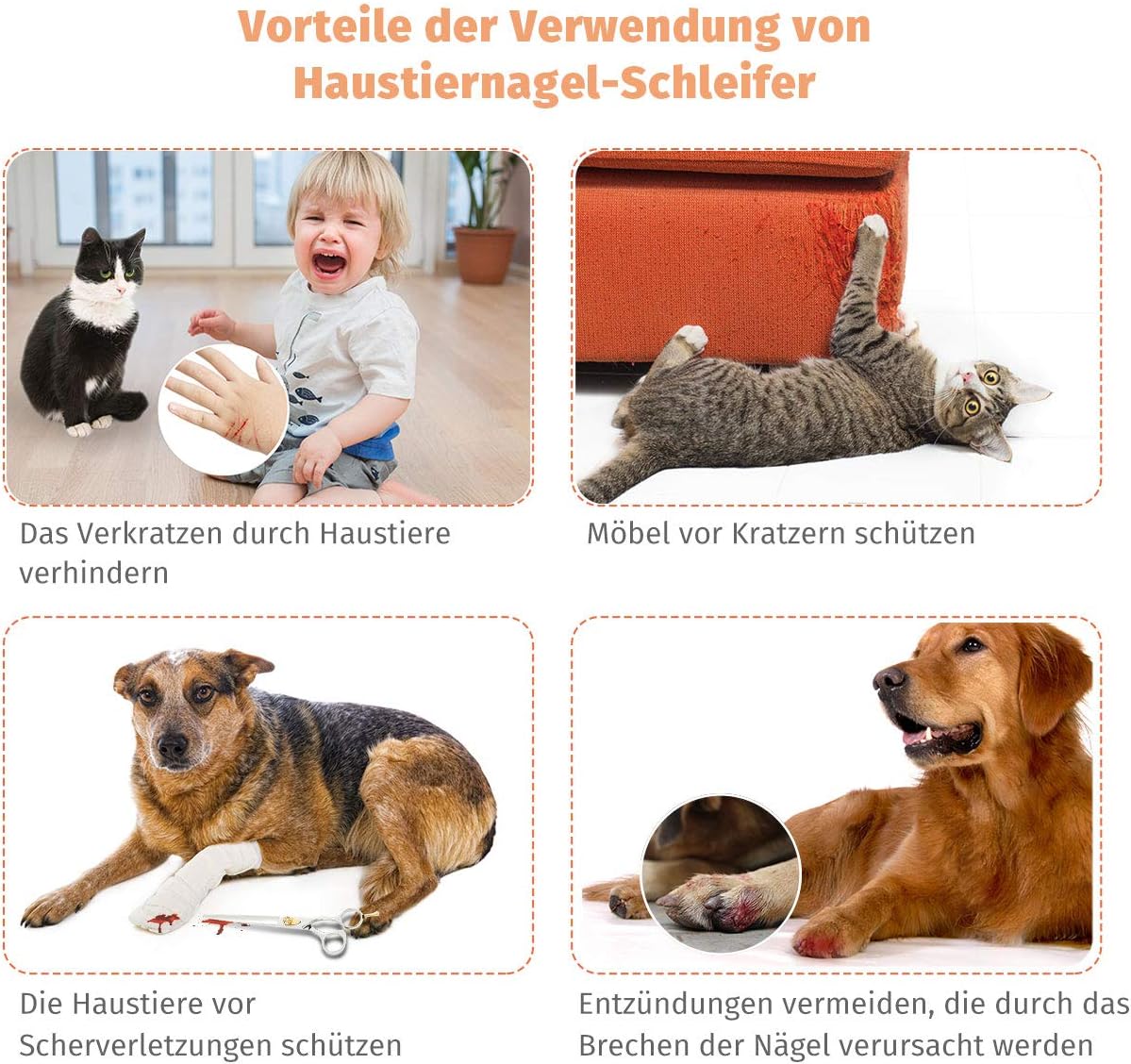 OMORC Krallenschleifer Hund Elektrische Nagelfeile und Nagelschleifer