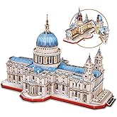 CubicFun 3D Puzzle - Large Saint Paul's Cathedral 3D Puzzles for Adults - Half-Opening Architecture, Enjoy Interior Views - A